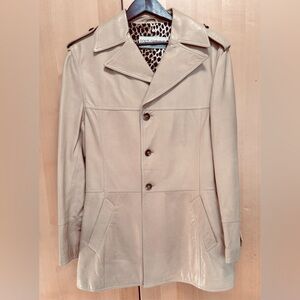 Dolce and Gabbana cream leather jacket